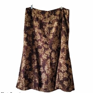 RQT Tan and Brown A-Line Floral Skirt Sz 18